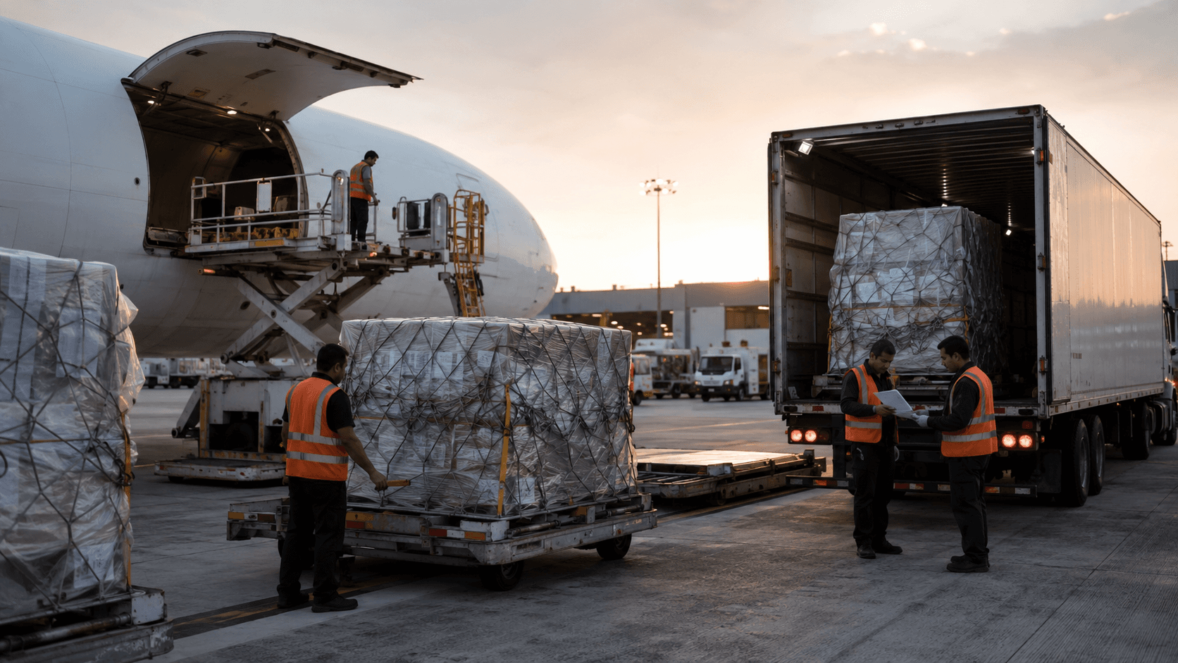 Recolección y traslado de carga aérea